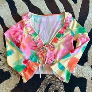 I.AM.GIA Colorful Ruffled Blouse